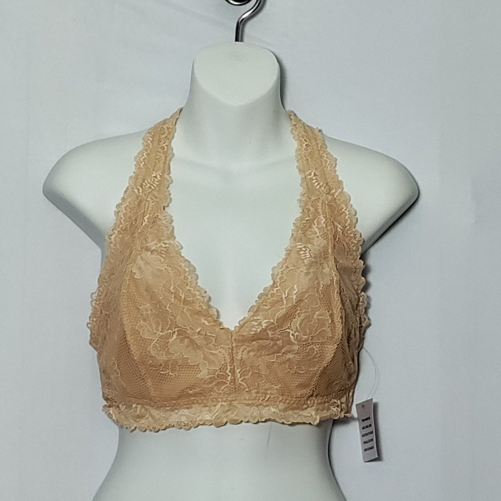 Savage X Fenty Bralette Peach Size 2X Racerback Lace Overlay Bra New NWT